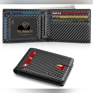 RUNBOX Slim Bifold Wallet With RFID Blocking